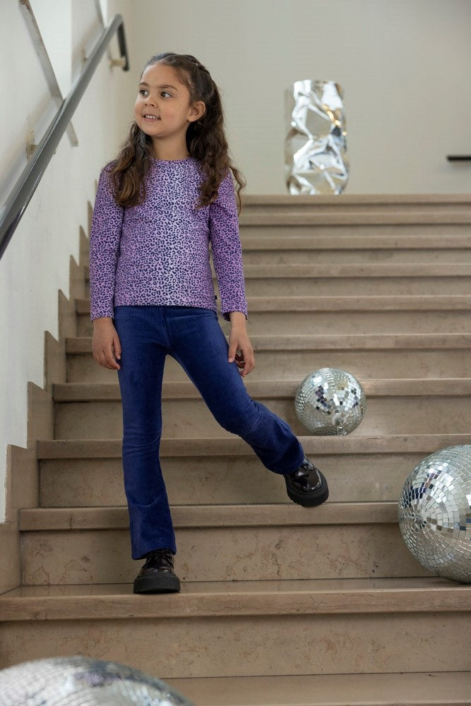 Flared broek velours rib Indigo - Wild Soul