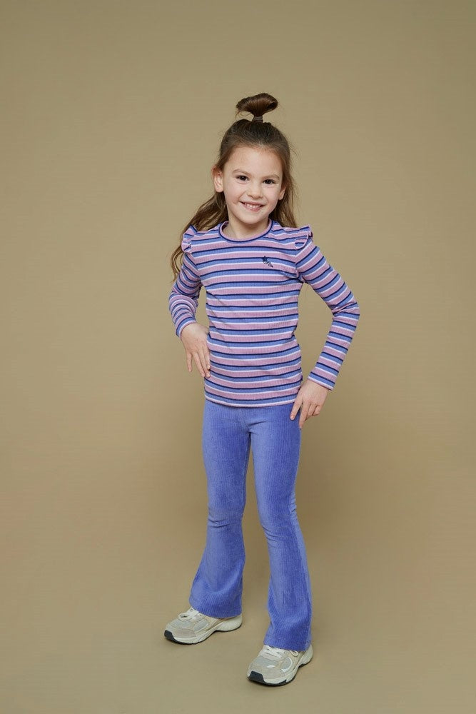 Longsleeve rib met streep Violet - Wild Soul
