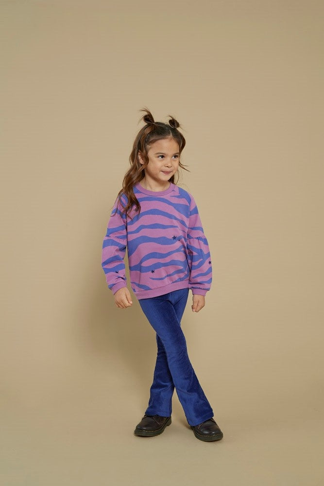 Flared broek velours rib Indigo - Wild Soul