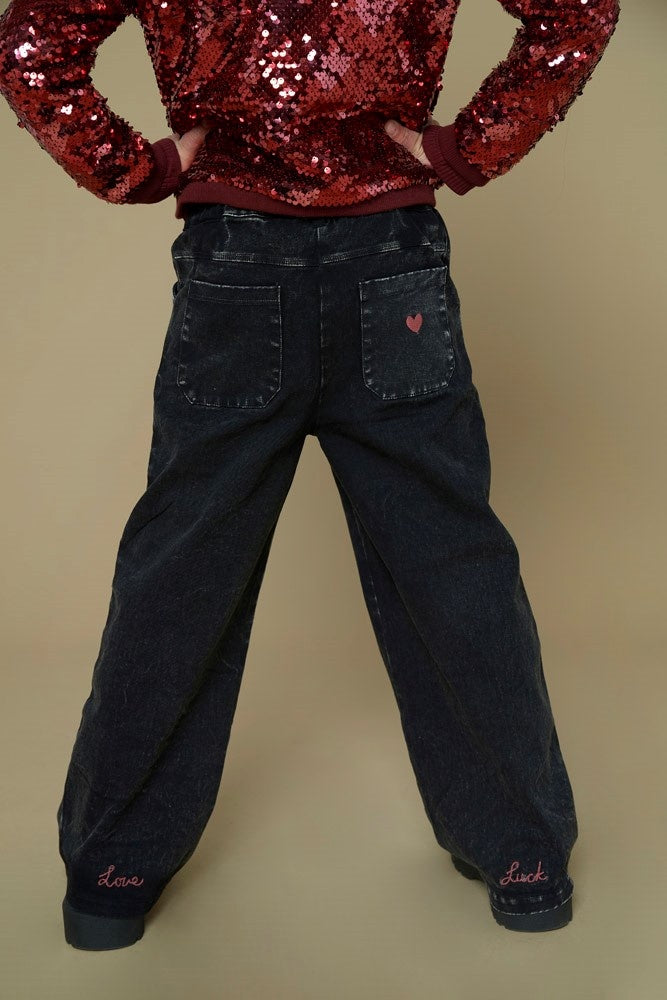 Culotte denim look Antraciet - Queen Of Hearts