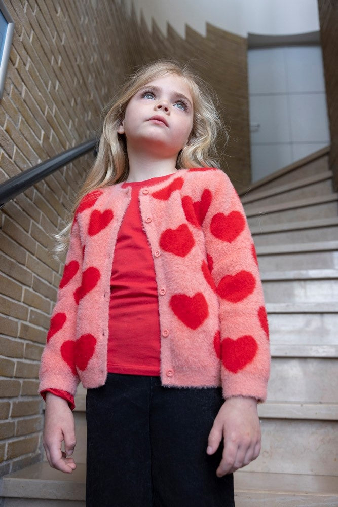 Vest gebreid l.Roze - Queen Of Hearts