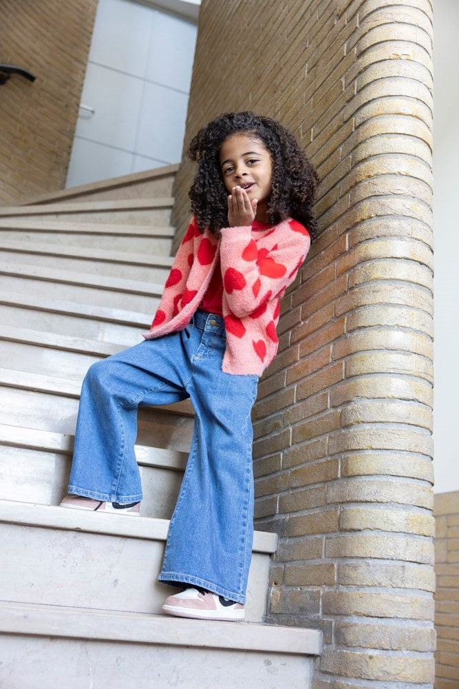 Vest gebreid l.Roze - Queen Of Hearts