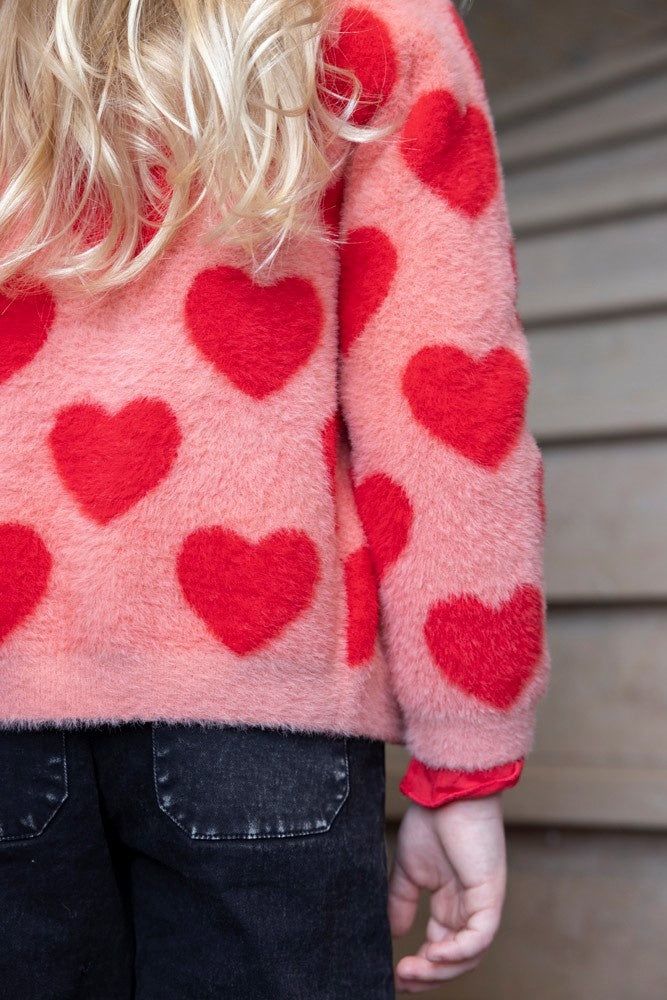 Vest gebreid l.Roze - Queen Of Hearts