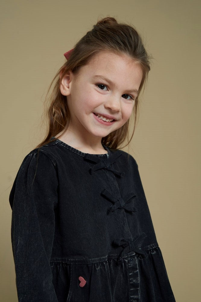 Jurk denim look Black Denim - Queen Of Hearts