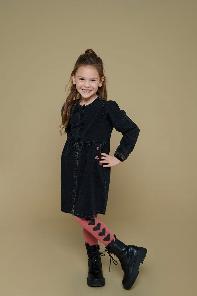 Jurk denim look Black Denim - Queen Of Hearts