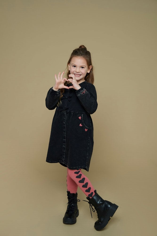 Jurk denim look Black Denim - Queen Of Hearts