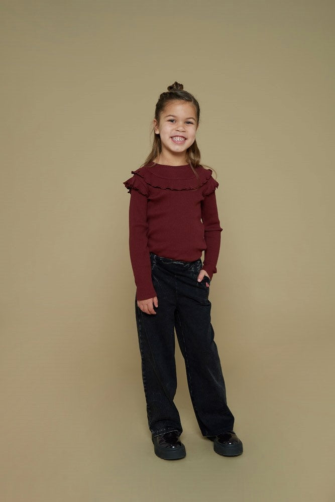 Longsleeve rib Bordeaux - Queen Of Hearts