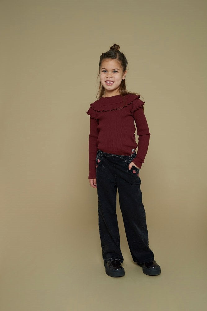 Longsleeve rib Bordeaux - Queen Of Hearts