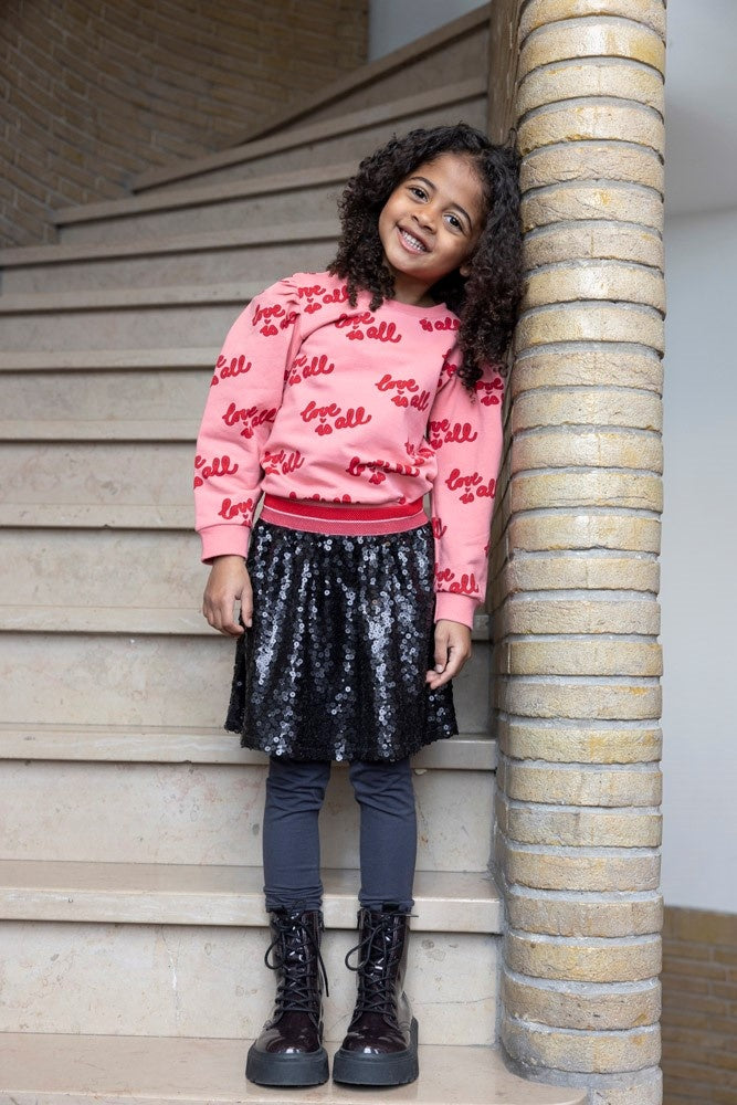 Pailetten rok Antraciet - Queen Of Hearts