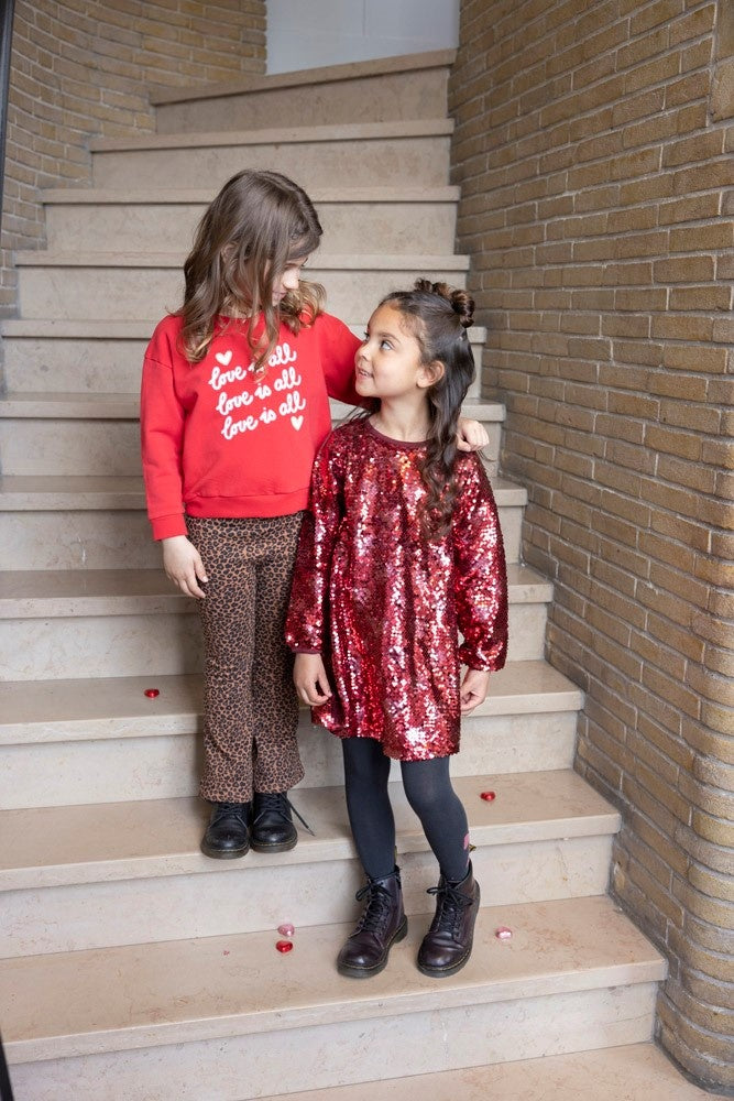 Pailetten jurk Bordeaux - Queen Of Hearts