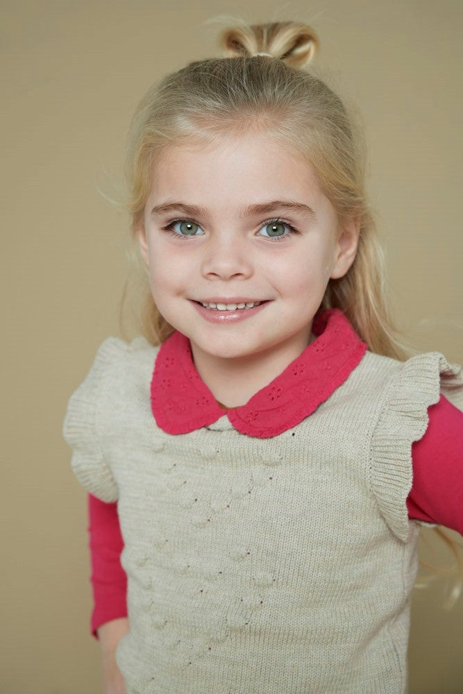 Spencer gebreid Offwhite melange - Shine Bright