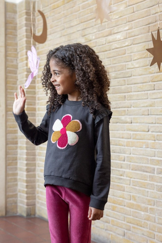 Flared broek velours rib Violet - Shine Bright