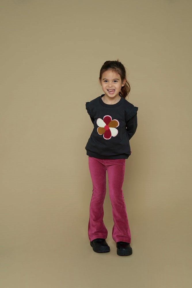 Flared broek velours rib Violet - Shine Bright