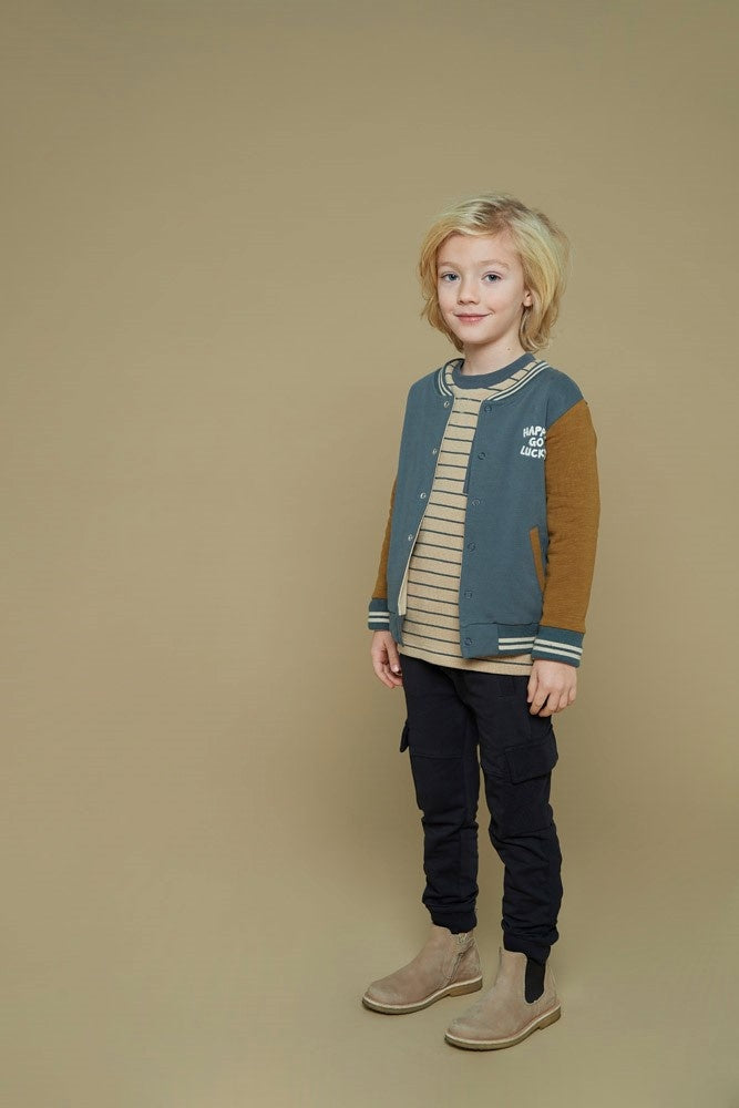 Longsleeve streep wafelstructuur Zand - Couch Club