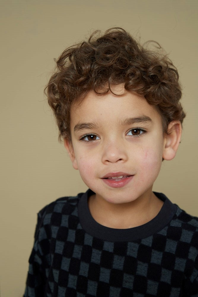 Sweater ruit badstof Antraciet - Couch Club