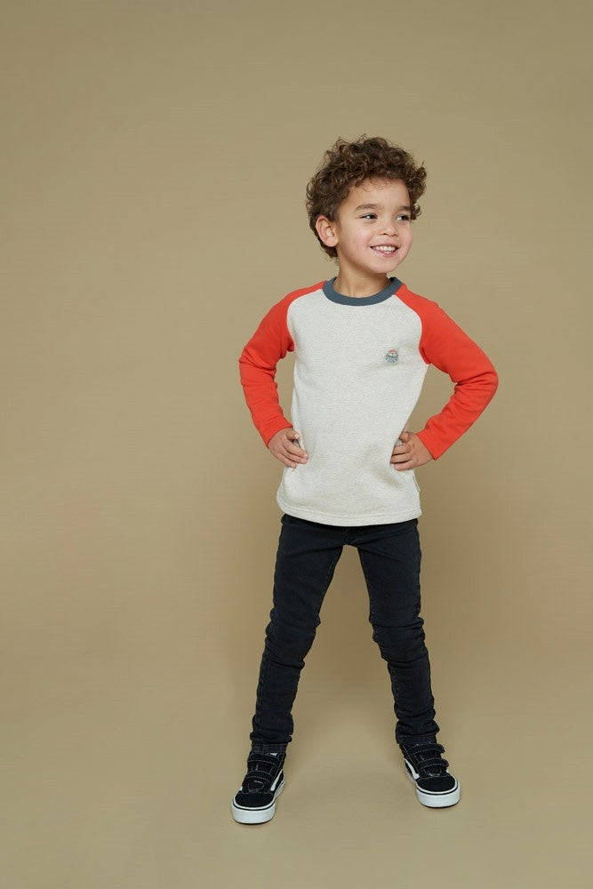 Longsleeve colorblock Offwhite melange - Couch Club