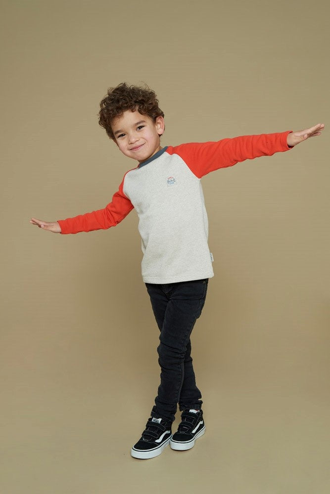 Longsleeve colorblock Offwhite melange - Couch Club