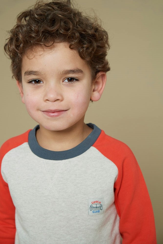 Longsleeve colorblock Offwhite melange - Couch Club