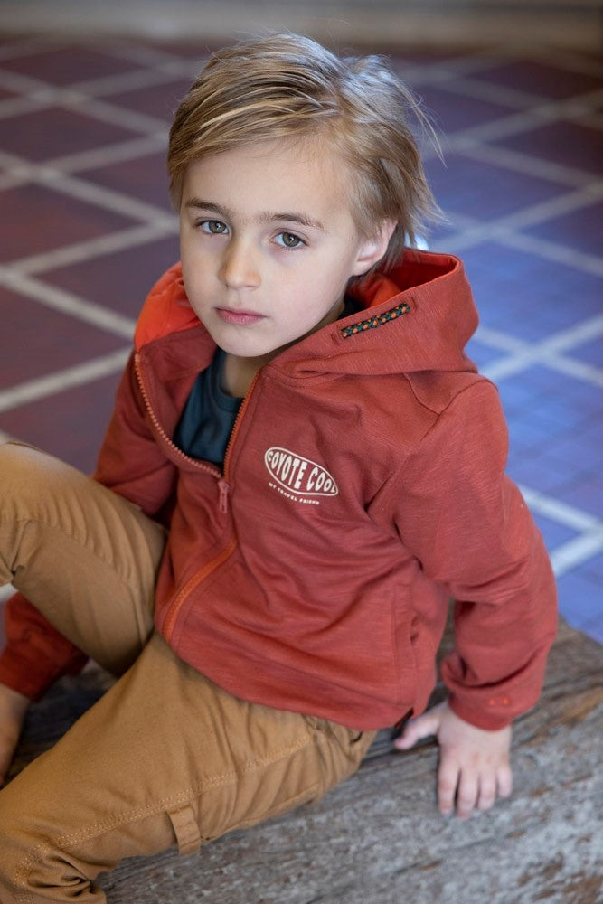 Sweatvest met capuchon Roest - Chasing Trails