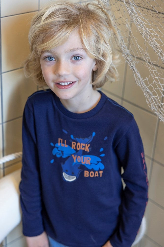 Longsleeve Marine - Waves and Whales