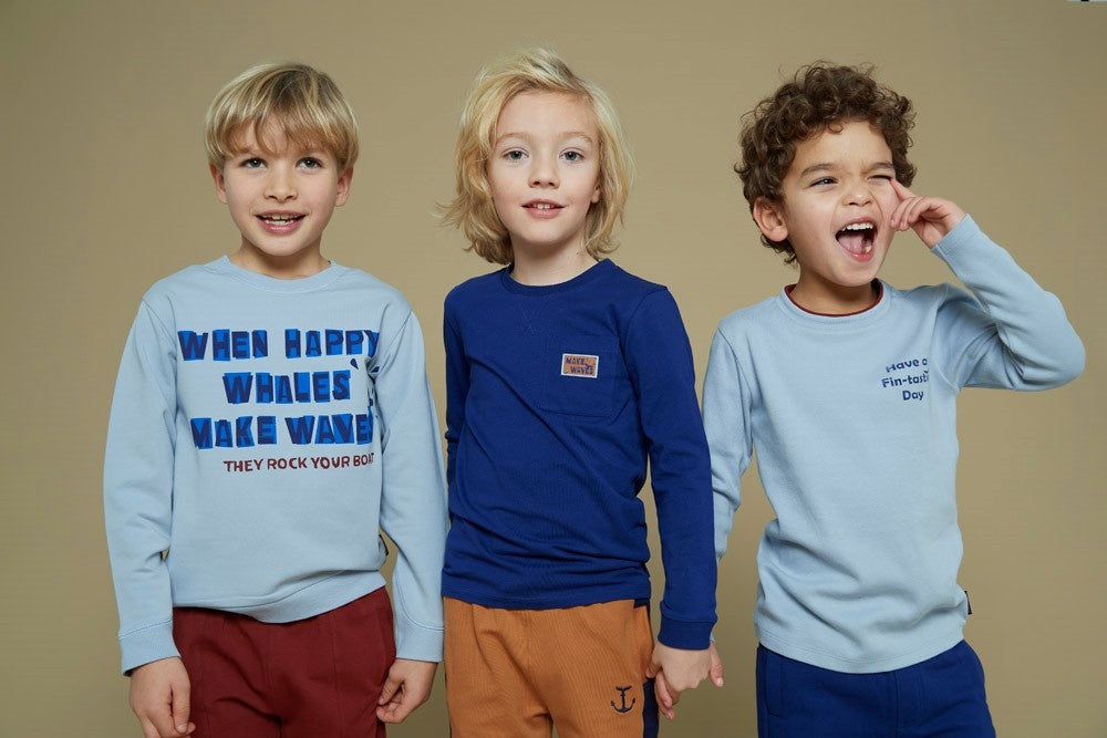 Longsleeve Kobalt - Waves and Whales