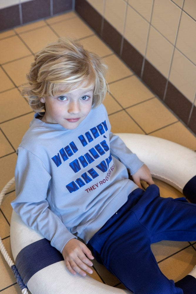 Sweater Blauw - Waves and Whales