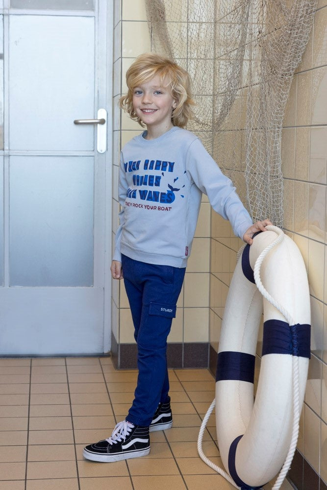 Sweater Blauw - Waves and Whales