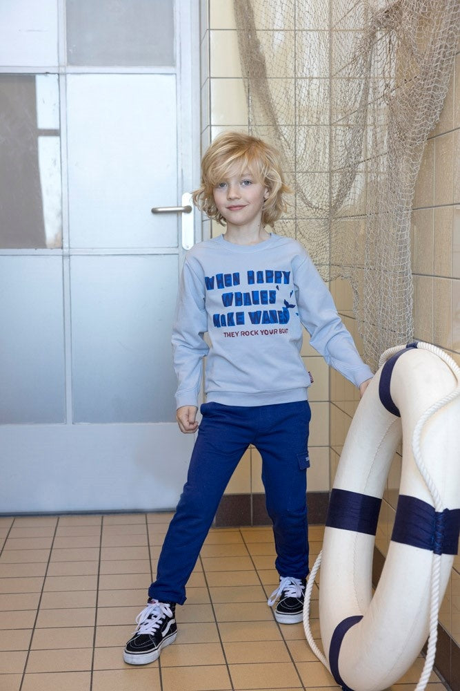 Sweater Blauw - Waves and Whales