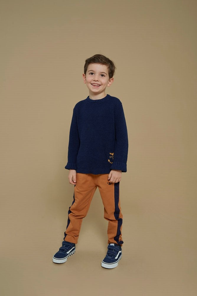 Sweater gebreid Marine - Waves and Whales