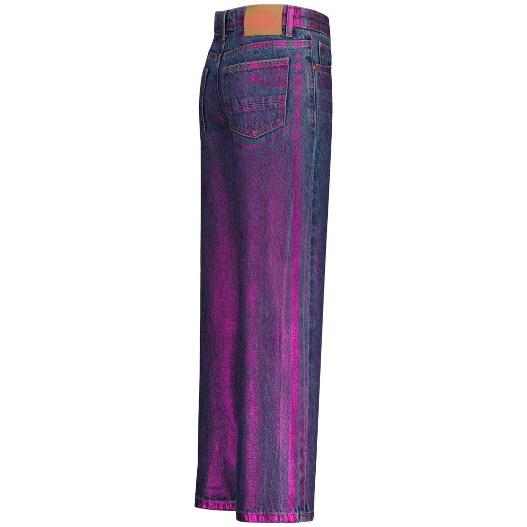 Spijkerbroek Cato Metallic Electric Pink Wide leg