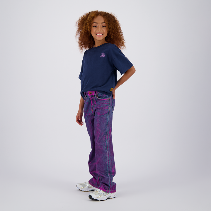 Spijkerbroek Cato Metallic Electric Pink Wide leg