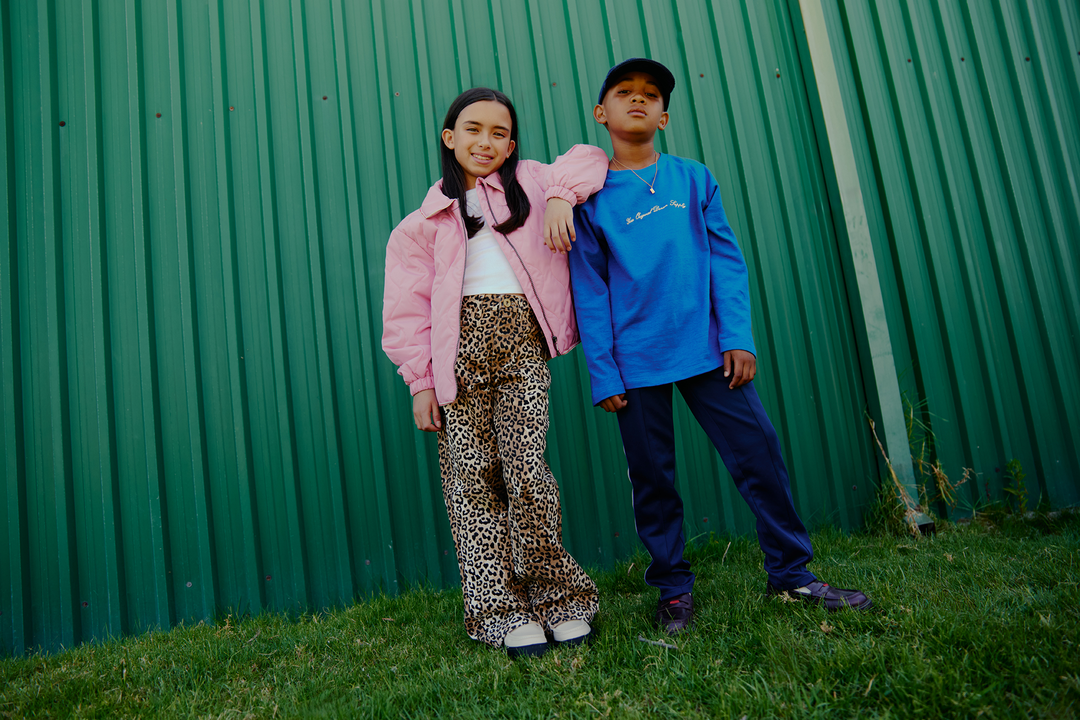 Spijkerbroek Cassie leopard Sand Animal Extra wide leg