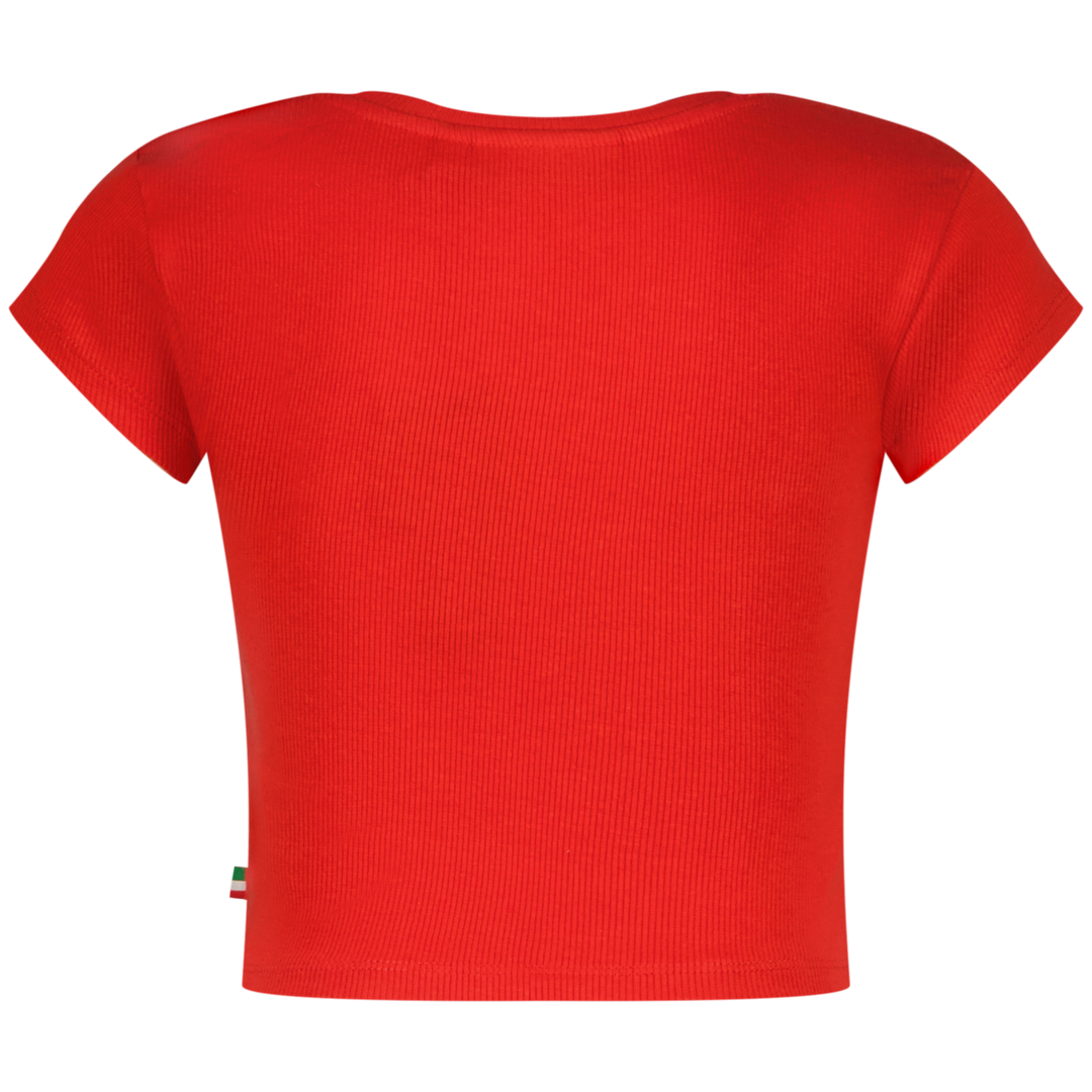 T - shirt Basic - Crop Rib Tee Breeze red Comfort