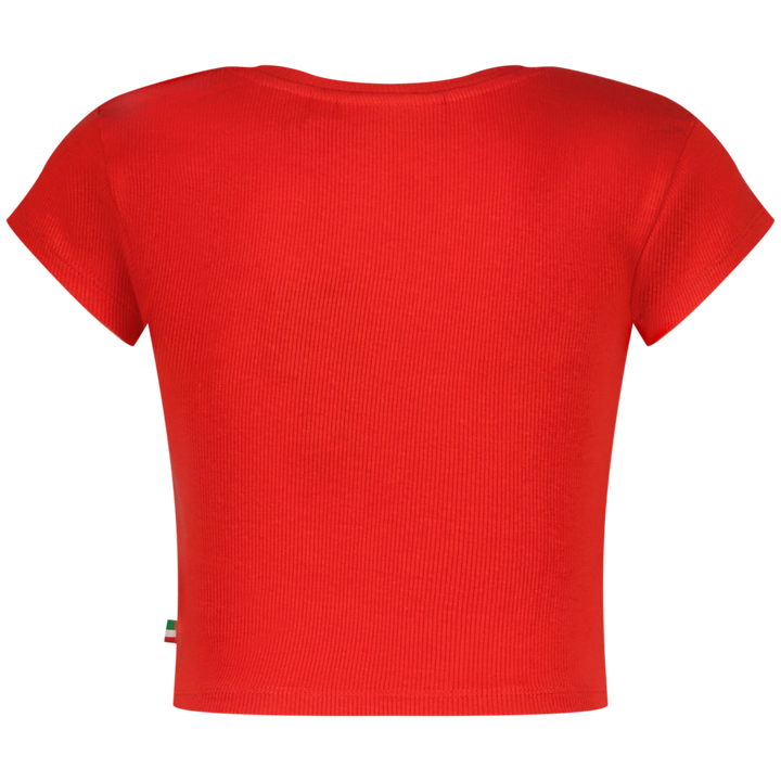 T - shirt Basic - Crop Rib Tee Breeze red Comfort