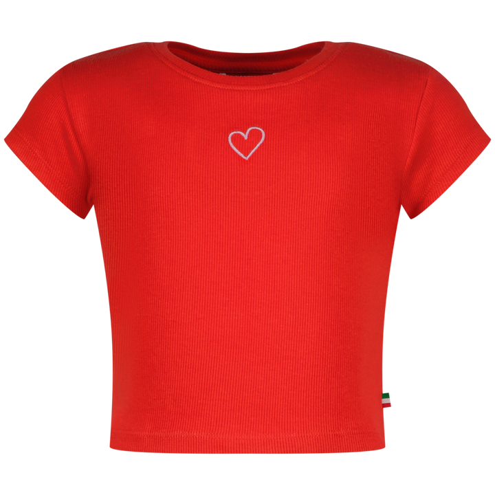 T - shirt Basic - Crop Rib Tee Breeze red Comfort