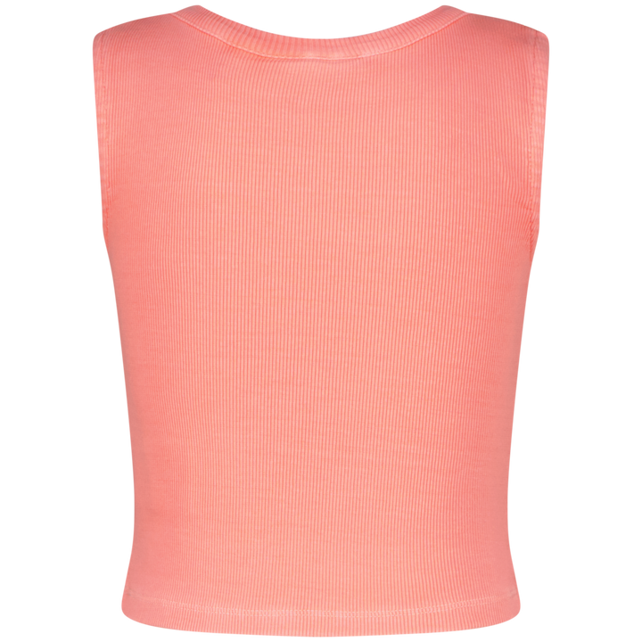 Top Basic - Crop Rib Top Neon Peach Comfort