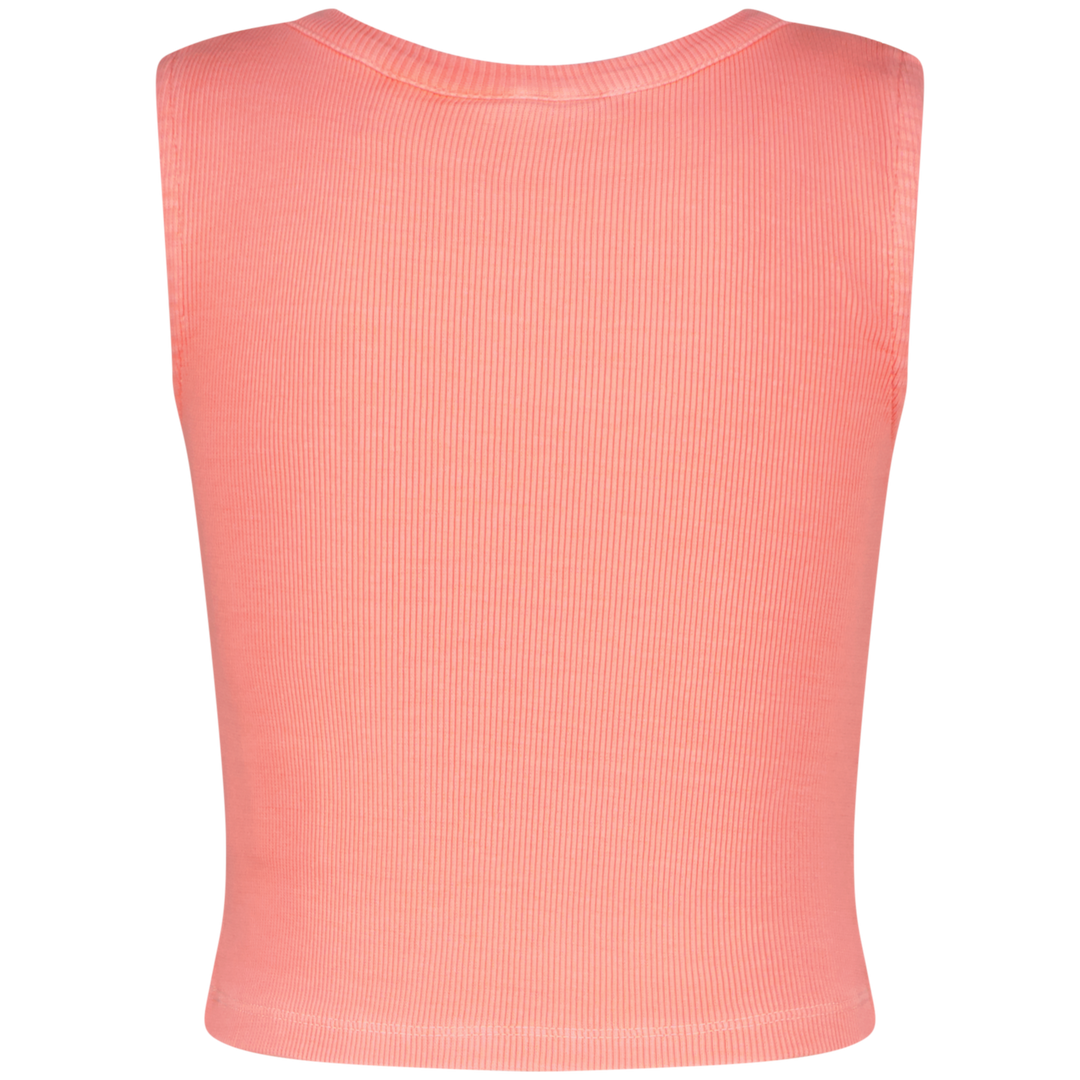 Top Basic - Crop Rib Top Neon Peach Comfort