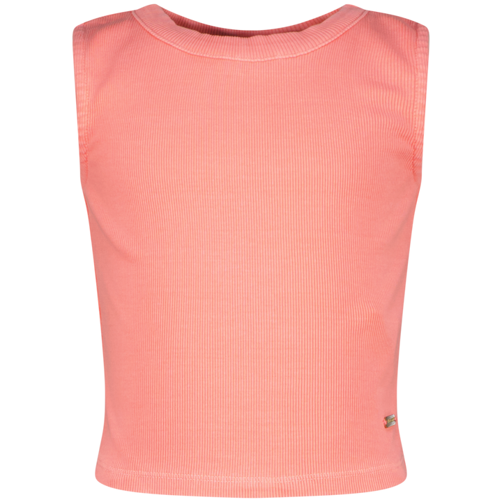 Top Basic - Crop Rib Top Neon Peach Comfort