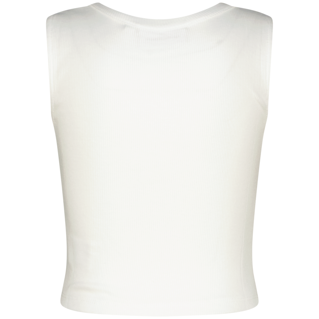Top Basic - Crop Rib Top Real White Comfort