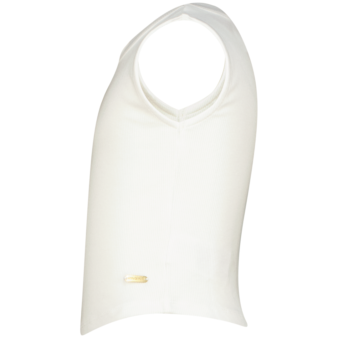 Top Basic - Crop Rib Top Real White Comfort