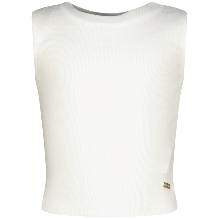 Top Basic - Crop Rib Top Real White Comfort