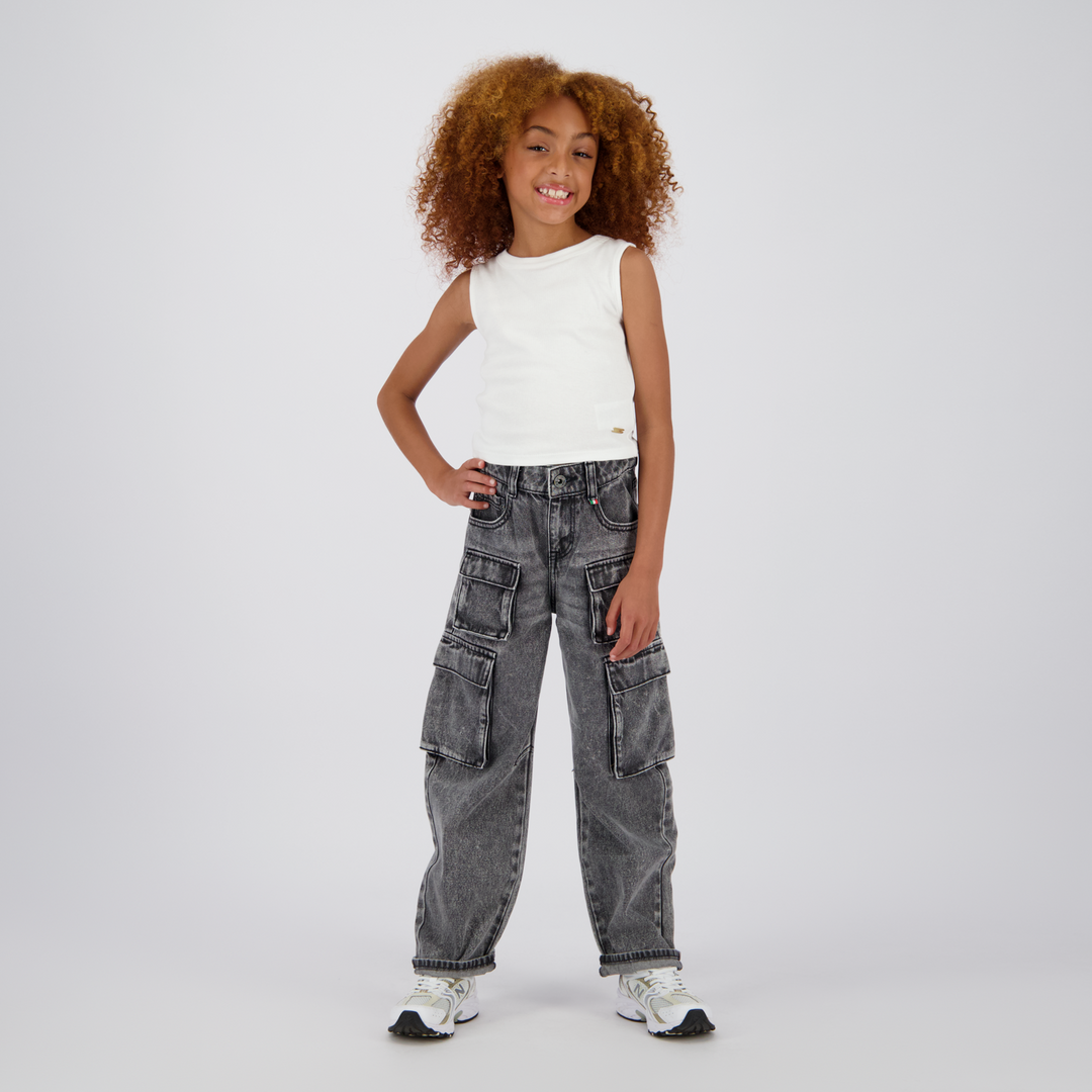 Top Basic - Crop Rib Top Real White Comfort