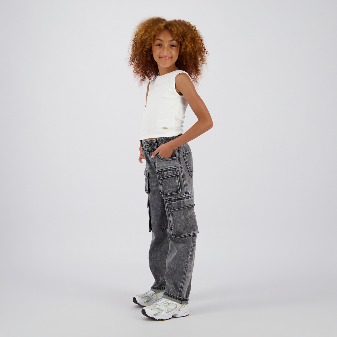 Top Basic - Crop Rib Top Real White Comfort