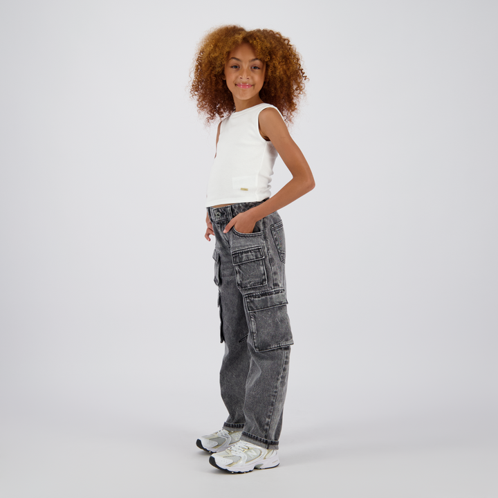 Top Basic - Crop Rib Top Real White Comfort