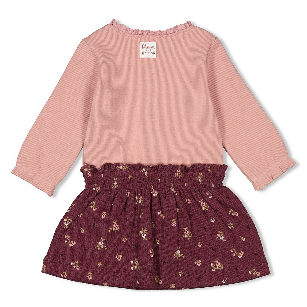 Jurk rib Roze - Blooming Meadow