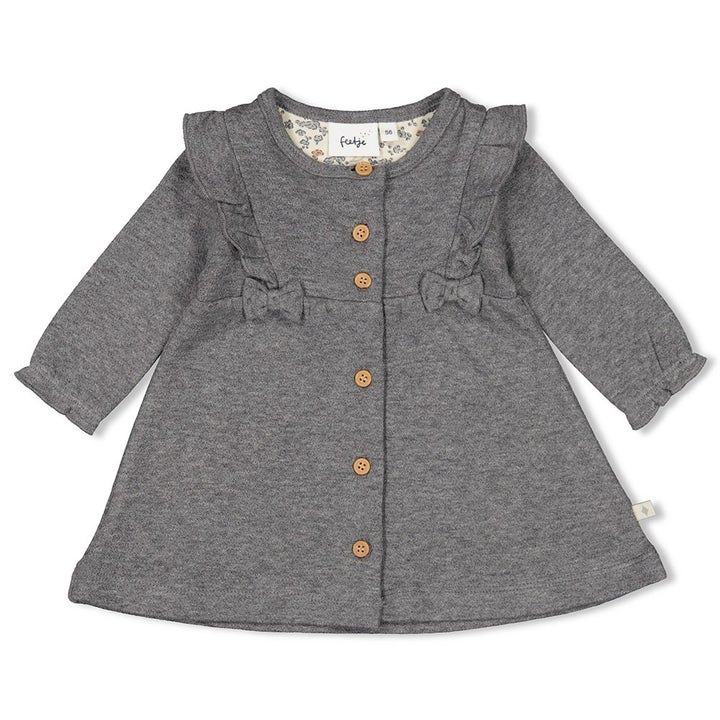 Jurk ruches Grijs melange - Stay Magical
