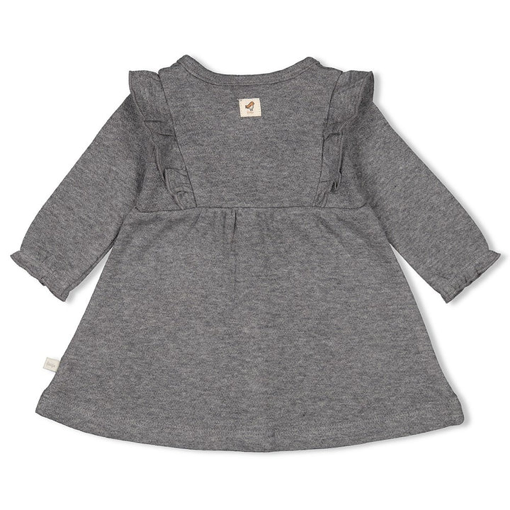 Jurk ruches Grijs melange - Stay Magical