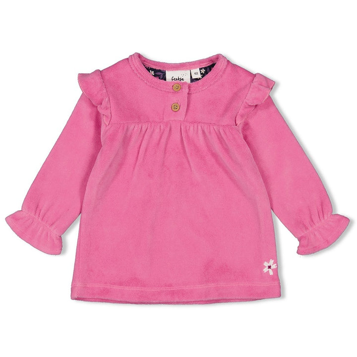 Langarmshirt Velours Rosa - Midnight Flowers