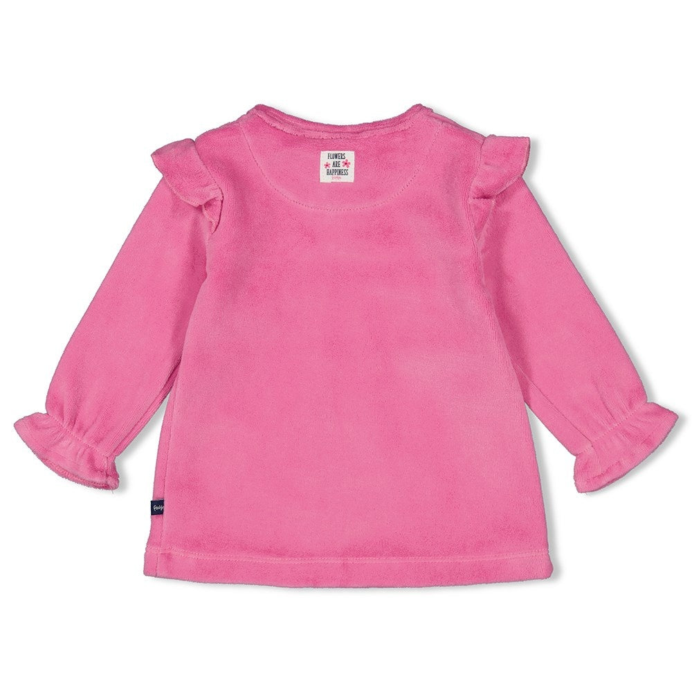 Langarmshirt Velours Rosa - Midnight Flowers