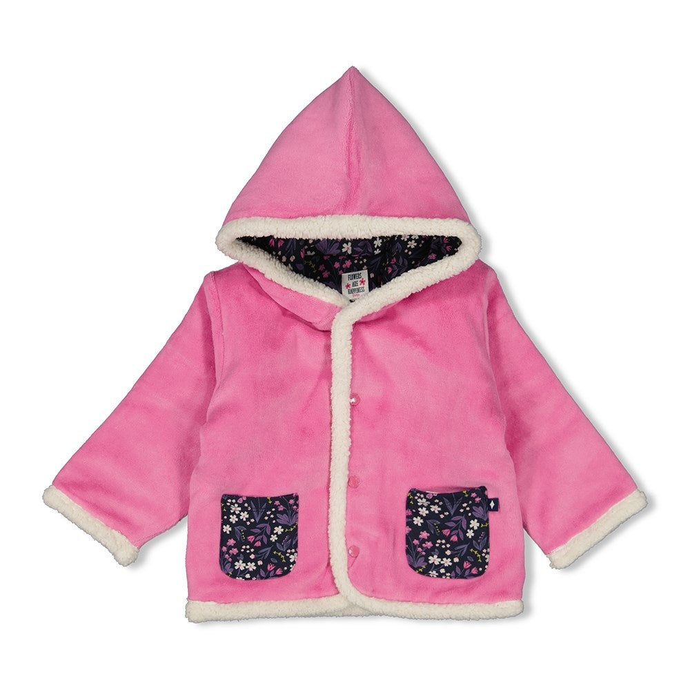 Omkeerbaar jasje met capuchon Marine - Midnight Flowers